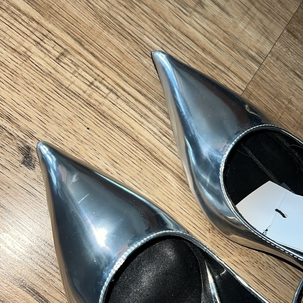 NEW! Zara Silver Metallic Heels Size 42 or 11 (US) - Picture 11 of 13